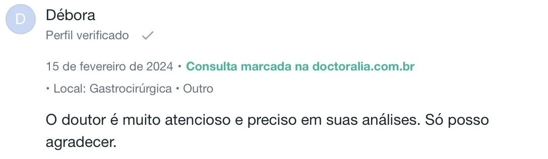 Depoimento de paciente do Dr. Guilherme