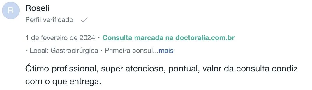 Depoimento de paciente do Dr. Guilherme