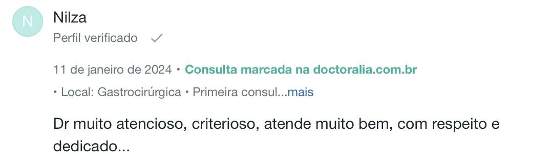 Depoimento de paciente do Dr. Guilherme