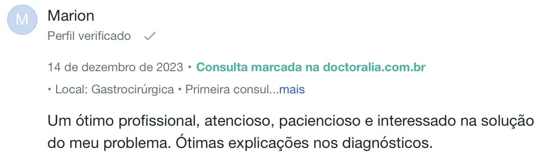Depoimento de paciente do Dr. Guilherme